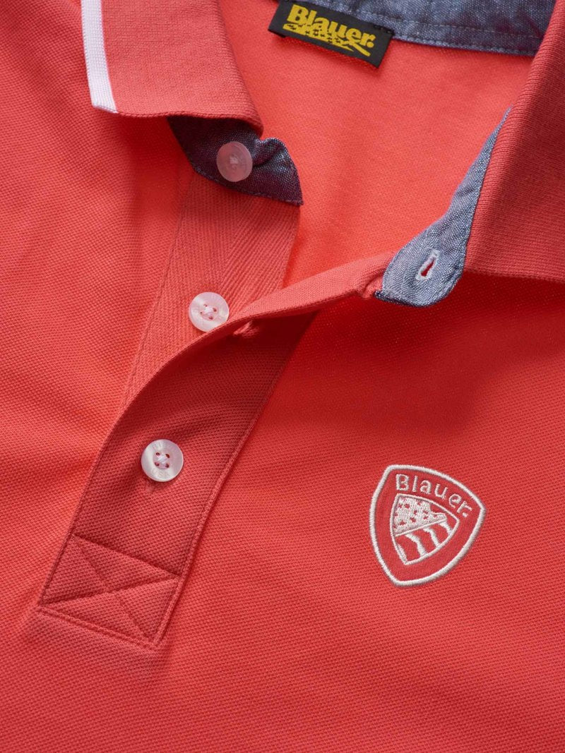 BLAUER
POLO CON INSERTI IN CHAMBRAY 24SBLUT02205 006817