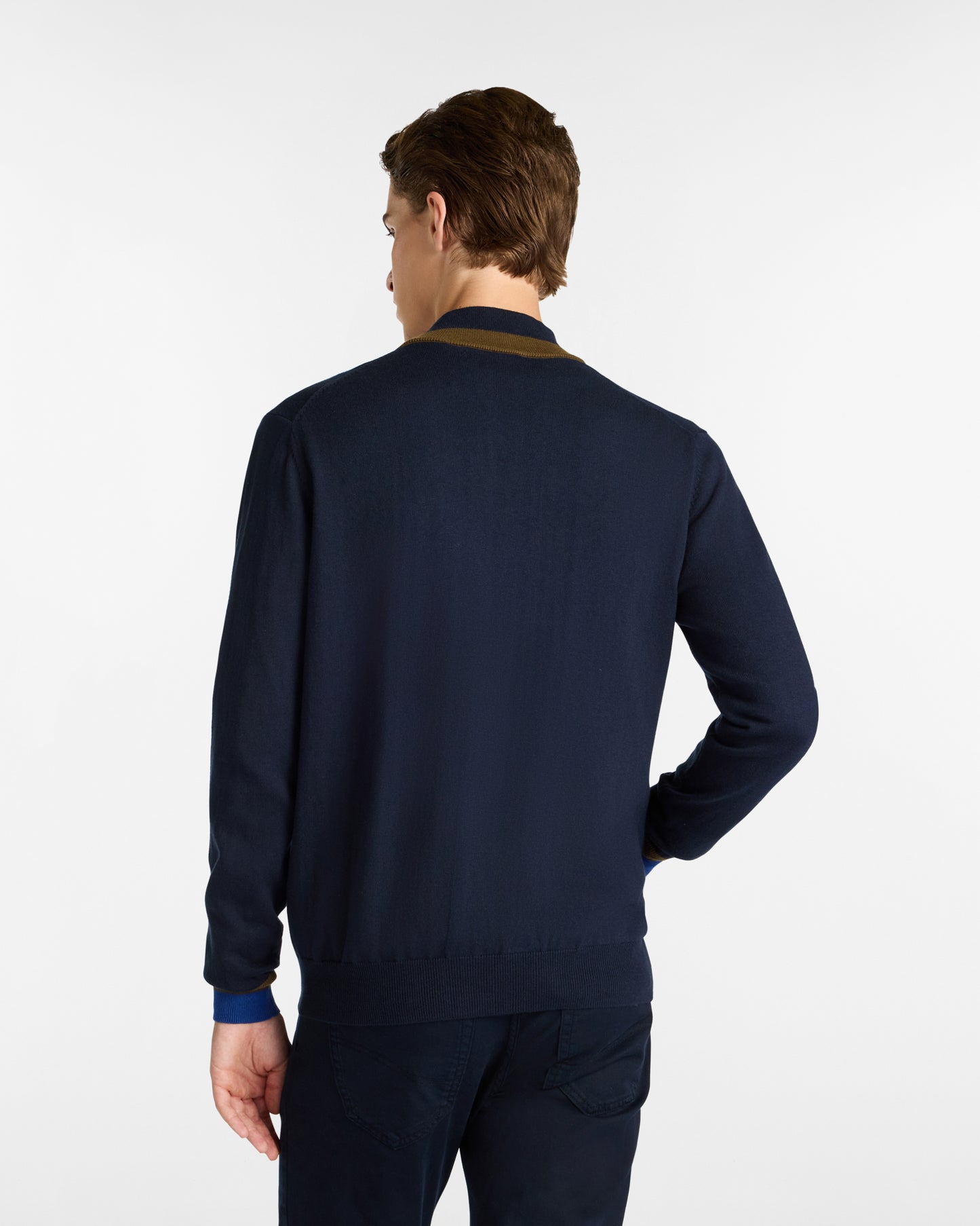HARMONT&BLAINE
PULLOVER FULL ZIP CON DETTAGLI A CONTRASTO E LOGO RICAMATO HRP845 030788