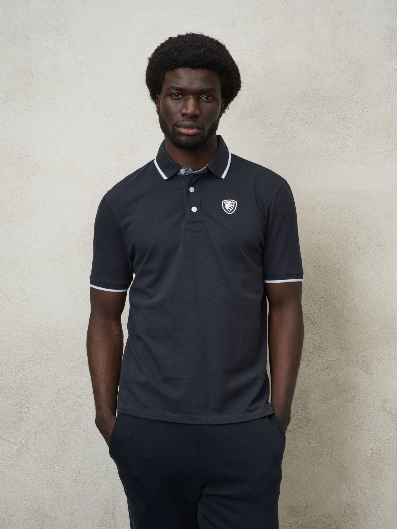 BLAUER
POLO CON INSERTI IN CHAMBRAY 24SBLUT02205 006817