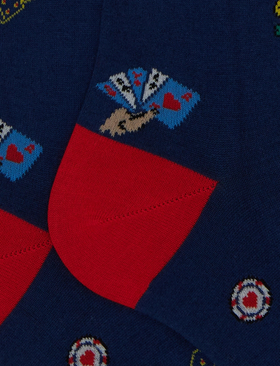 GALLO
CALZE LUNGHE UOMO IN COTONE FANTASIA CARTE E DADI AP515254
