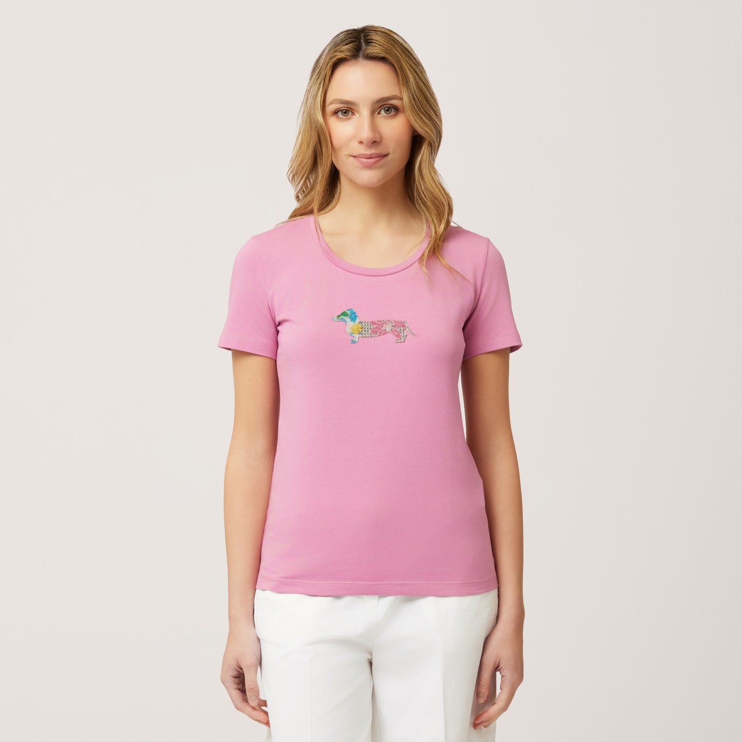 HARMONT&BLAINE
T-SHIRT CON BASSOTTO DECORATO I0NDA0 021800