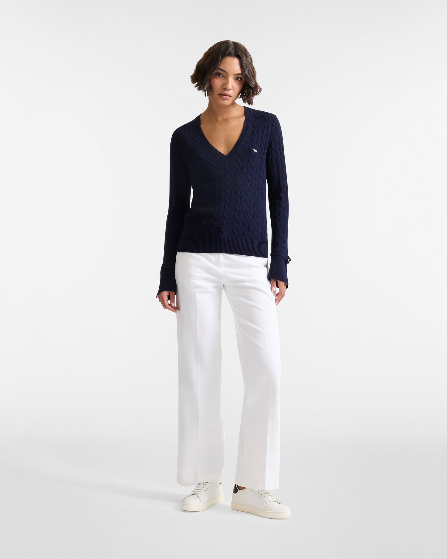 HARMONT&BLAINE
PULLOVER SCOLLO A V CON TRECCE H0PD50 031098