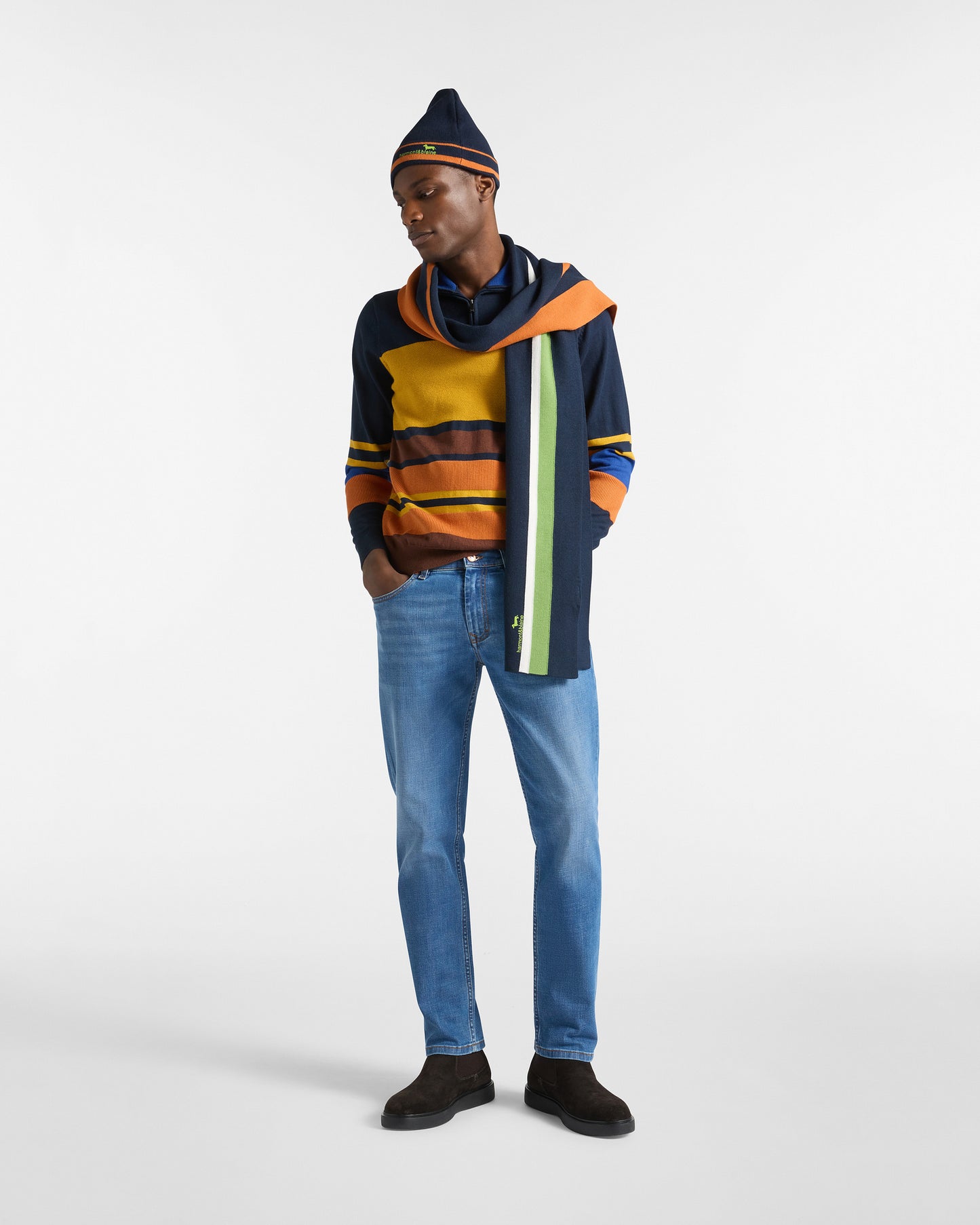 HARMONT&BLAINE
PULLOVER A MEZZA ZIP RIGATO HRP824 030788