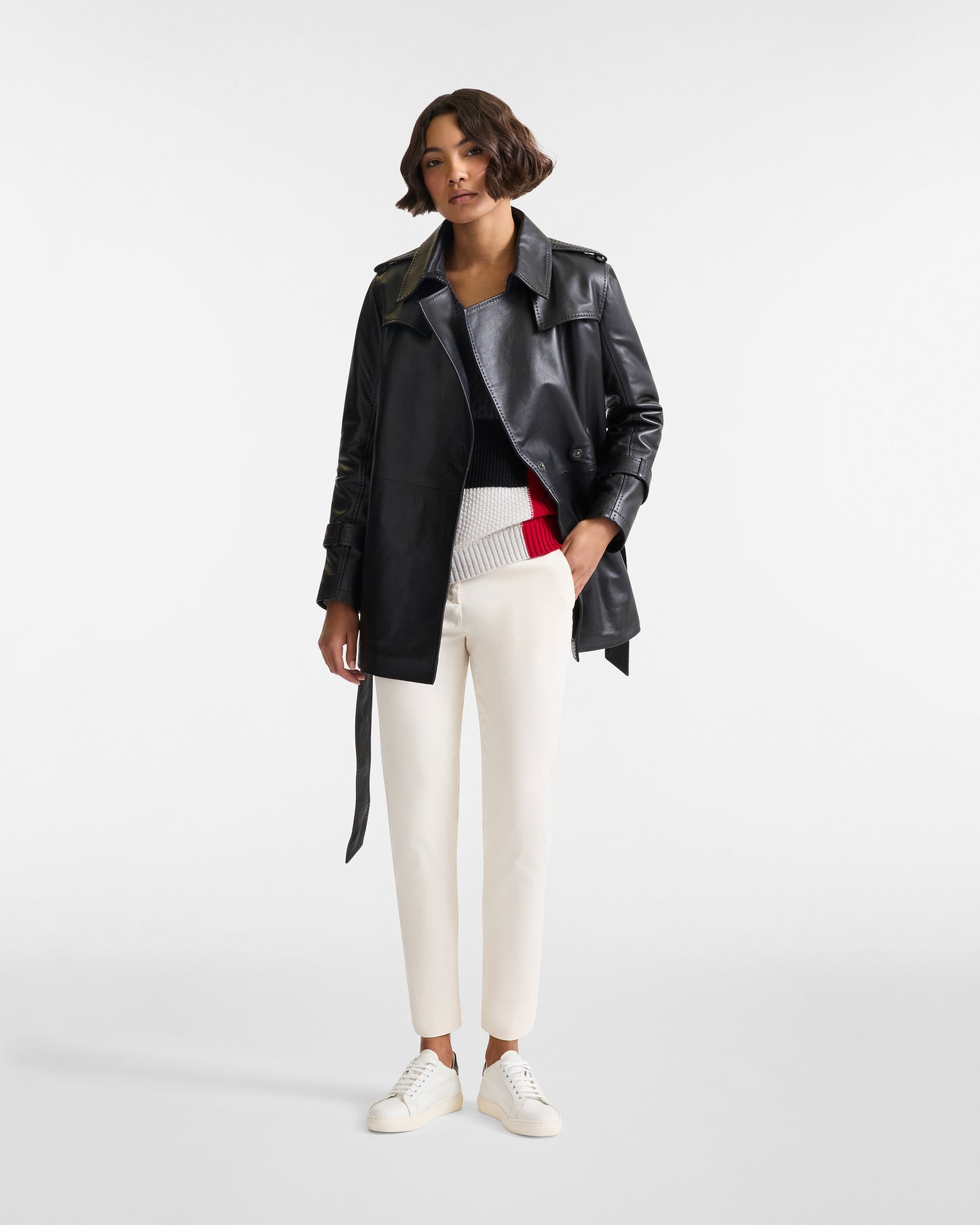 HARMONT&BLAINE
GIACCA IN PELLE CON CINTURA E IMPUNTURE SELLERIA P0PD17 085190