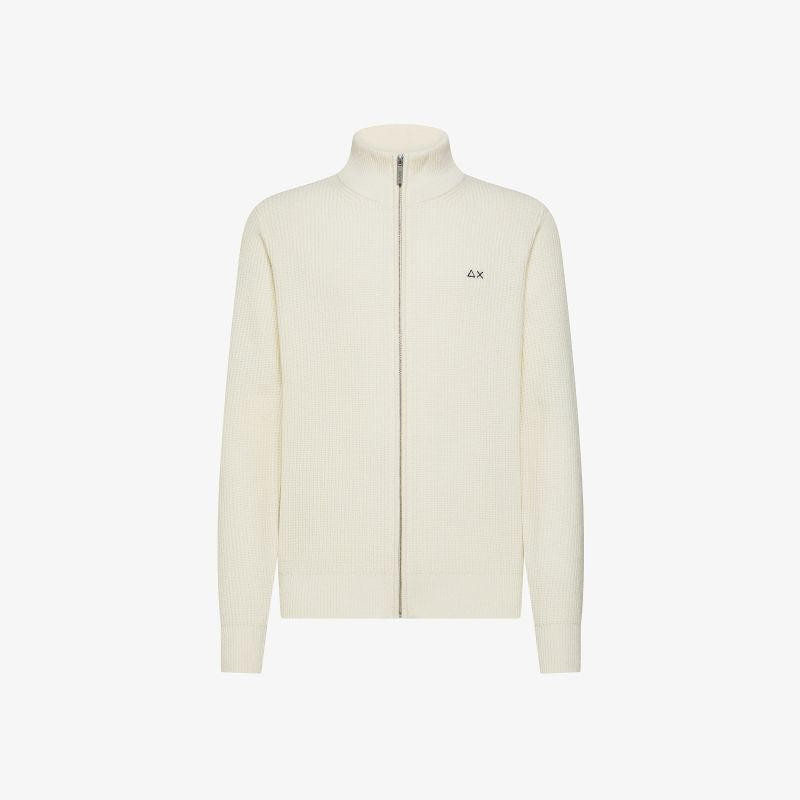 SUN68
MAGLIA IN LANA E CASHMERE A COSTE CON ZIP K45135