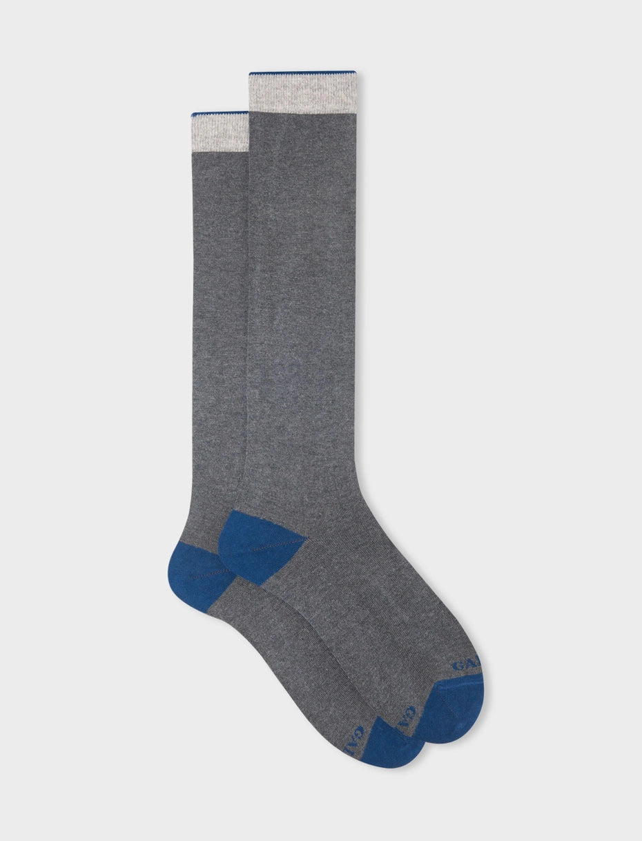 GALLO
CALZE LUNGHE UOMO IN COTONE E CASHMERE TINTA UNITA E CONTRASTI AP102864