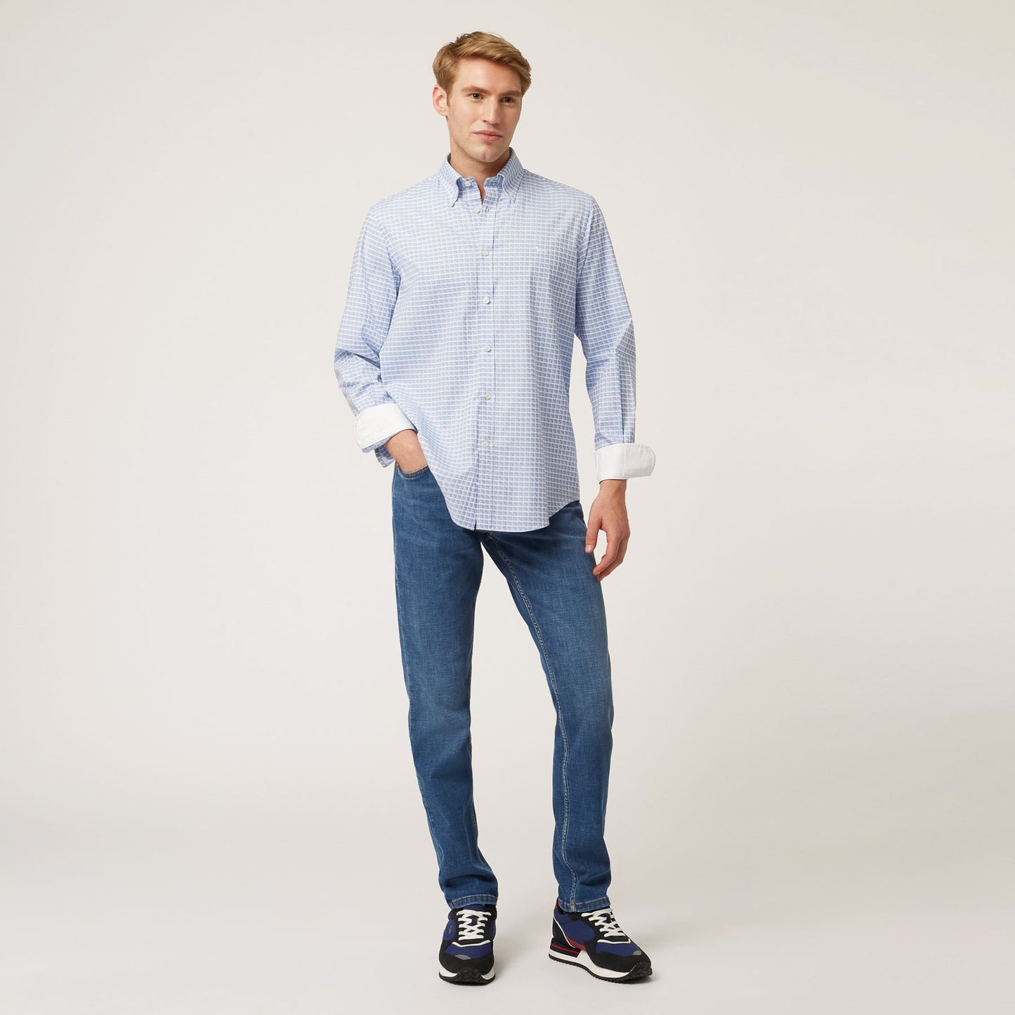 HARMONT&BLAINE
CAMICIA A QUADRETTI IN COTONE E LYOCELL CRK011 012551B