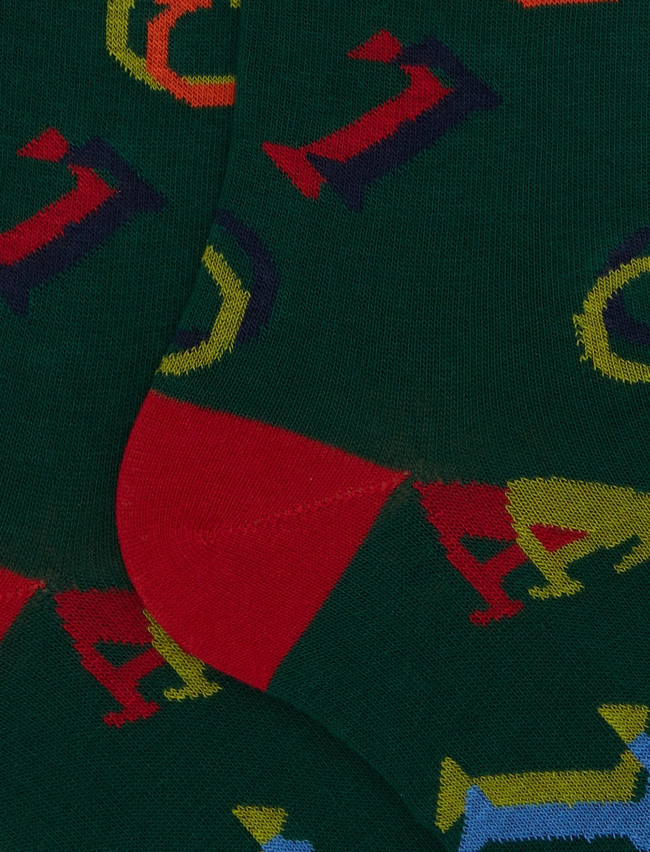 GALLO CALZE LUNGHE UOMO IN COTONE FANTASIA LETTERE COLORATE AP514286