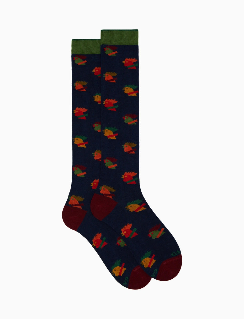 GALLO CALZE LUNGHE UOMO IN COTONE FANTASIA GALLI MULTICOLORI AP514272