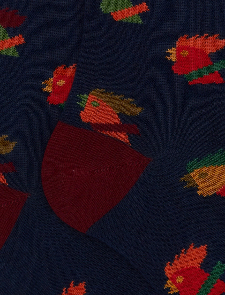GALLO CALZE LUNGHE UOMO IN COTONE FANTASIA GALLI MULTICOLORI AP514272