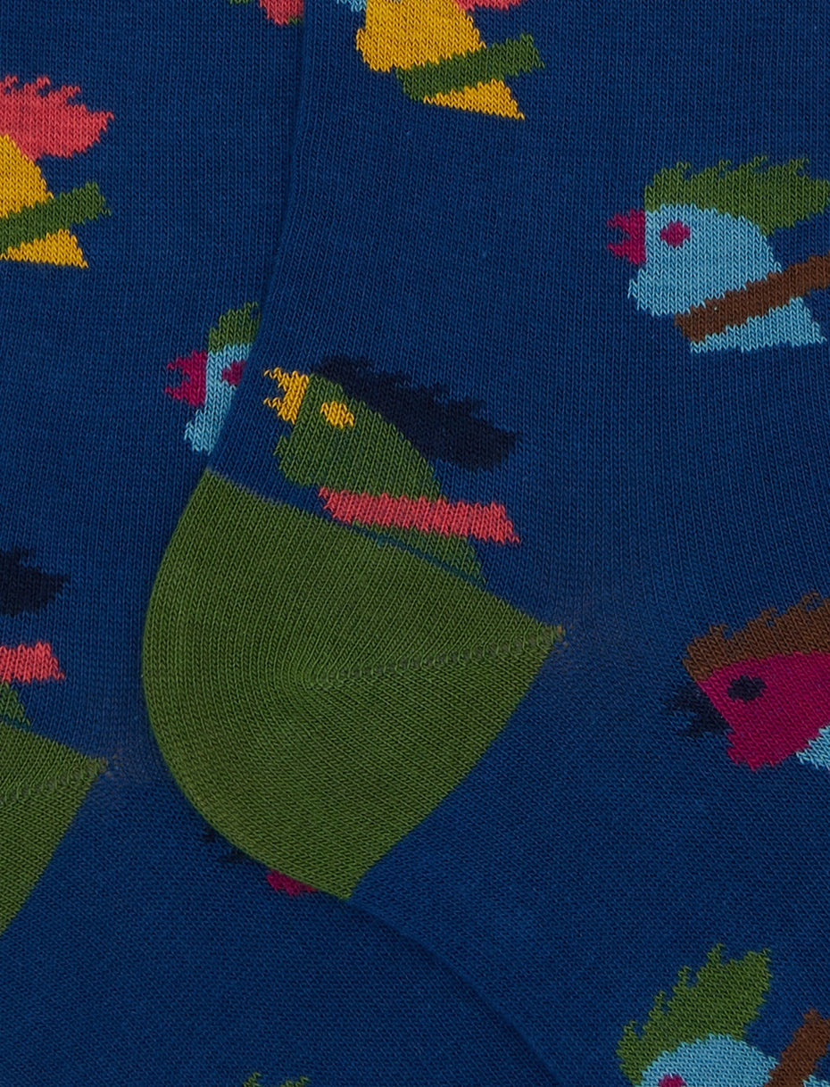 GALLO CALZE LUNGHE UOMO IN COTONE FANTASIA GALLI MULTICOLORI AP514272