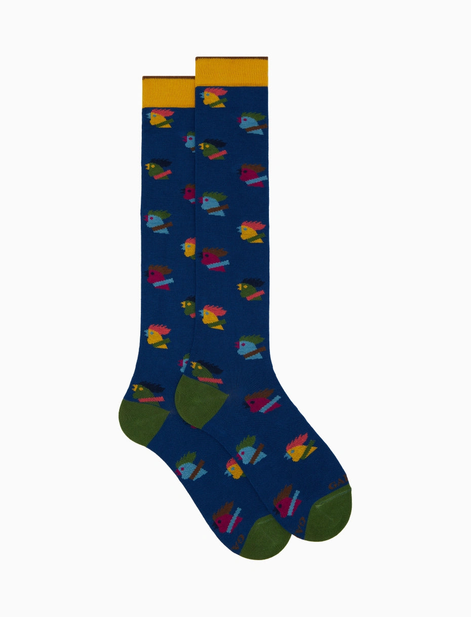 GALLO CALZE LUNGHE UOMO IN COTONE FANTASIA GALLI MULTICOLORI AP514272