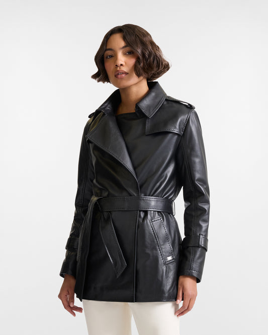 HARMONT&BLAINE
GIACCA IN PELLE CON CINTURA E IMPUNTURE SELLERIA P0PD17 085190