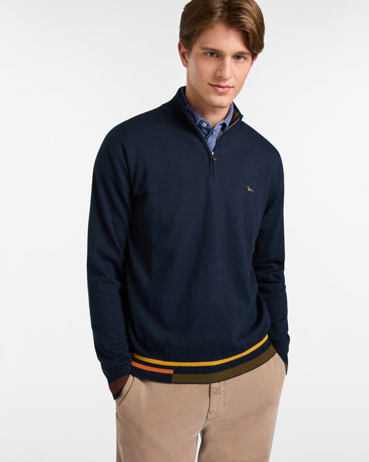HARMONT&BLAINE
PULLOVER HALF ZIP COLOR BLOCK HRP651 030788