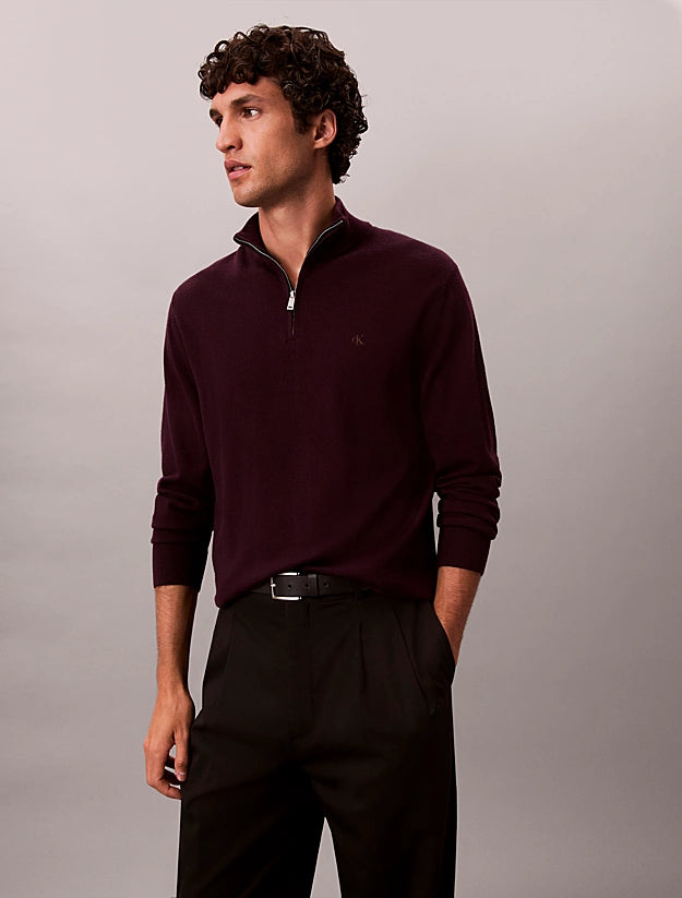 CALVIN KLEIN
MAGLIONE IN LANA MERINO CON ZIP A 1/4 LV04LD318G