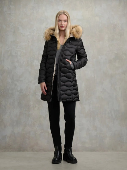 BLAUER
PIUMINO LUNGO AD ONDE CON PELLICCIA LYNEL 25WBLDK03527 006047