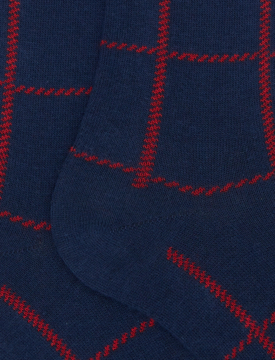 GALLO 
CALZE LUNGHE UOMO IN COTONE FANTASIA WINDOW PANE AP516382