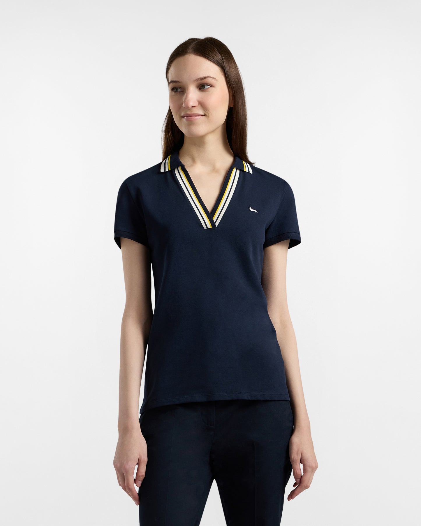 HARMONT&BLAINE 
POLO SLIM COLLO E SCOLLO COSTINA RIGATA LSQDB3 020862