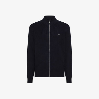 SUN68
MAGLIA IN LANA E CASHMERE A COSTE CON ZIP K45135
