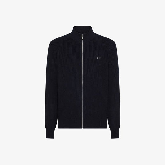 SUN68
MAGLIA IN LANA E CASHMERE A COSTE CON ZIP K45135