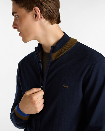 HARMONT&BLAINE
PULLOVER FULL ZIP CON DETTAGLI A CONTRASTO E LOGO RICAMATO HRP845 030788