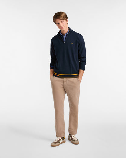HARMONT&BLAINE
PULLOVER HALF ZIP COLOR BLOCK HRP651 030788
