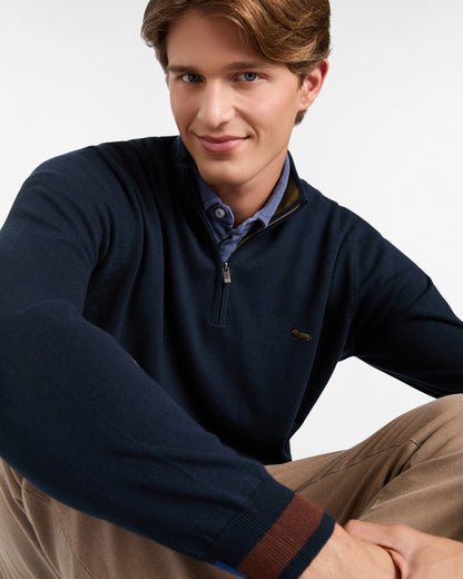 HARMONT&BLAINE
PULLOVER HALF ZIP COLOR BLOCK HRP651 030788