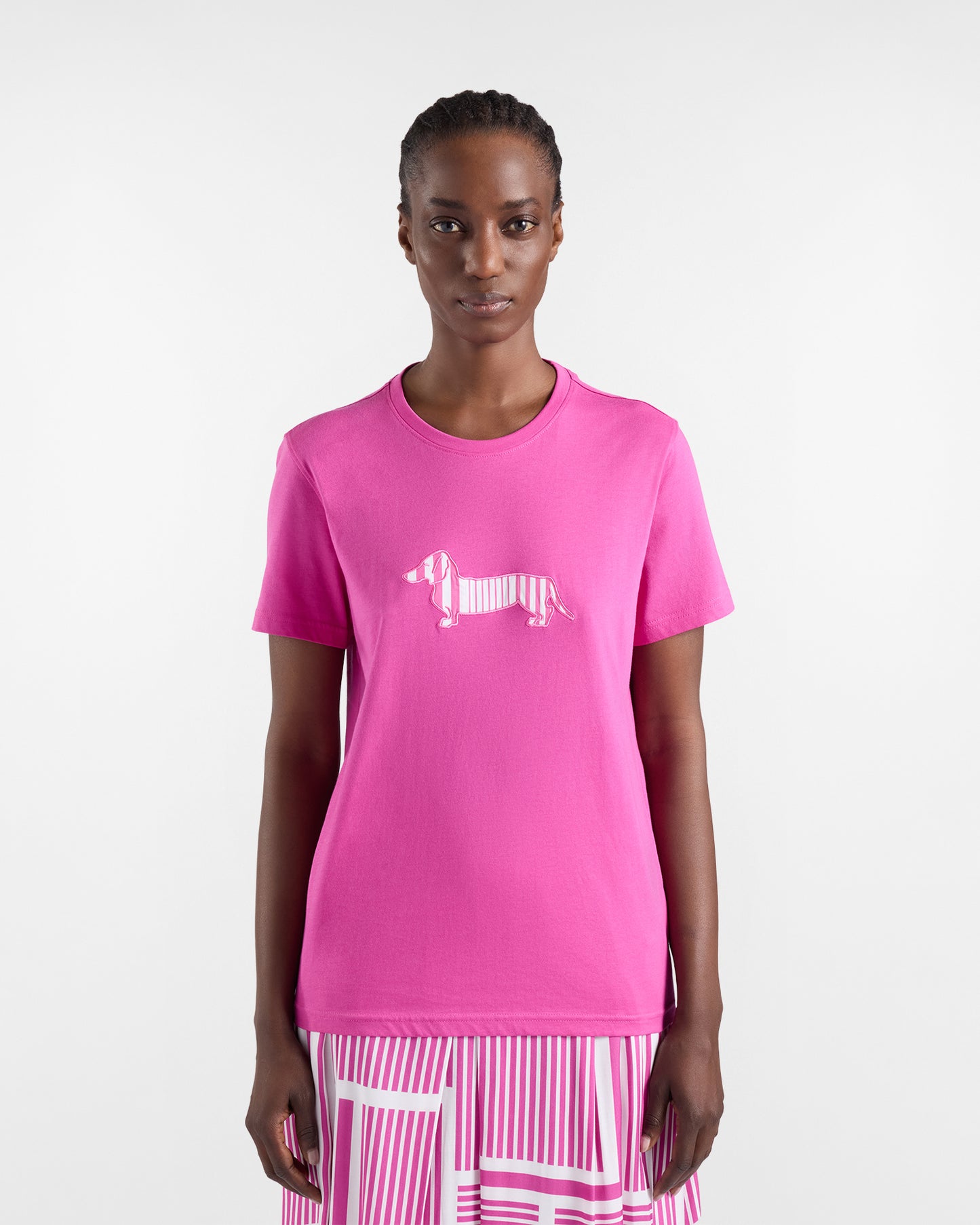 HARMONT&BLAINE 
T-SHIRT BASSOTTO RIGATO DAVANTI IRQD08 021055