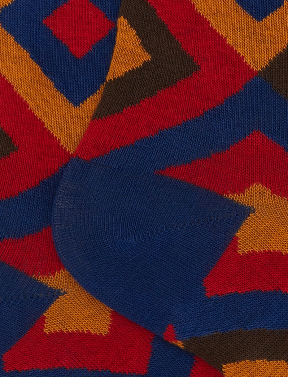 GALLO 
CALZE LUNGHE UOMO IN COTONE FANTASIA ROMBI CONCENTRICI AP516308